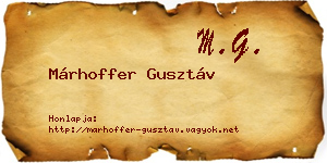 Márhoffer Gusztáv névjegykártya